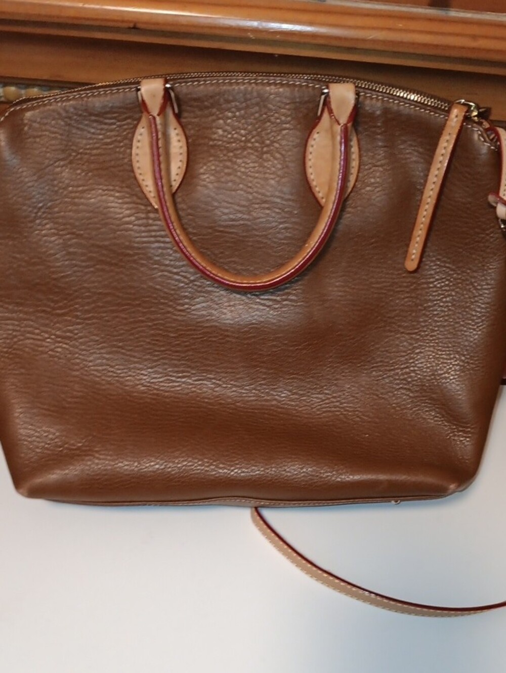 Dooney & Bourke Brown Leather Satchel  In Fair Condition. Please Check Photos. - Picture 5 of 16